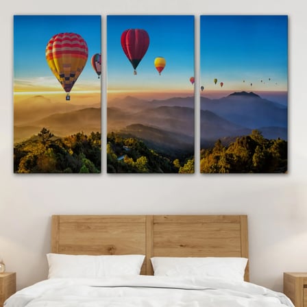Balon Turu ve Manzara Dekoratif Kanvas Tablo, Duvar Dekoru 3580