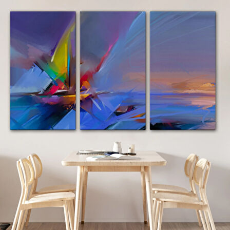 Yağlıboya Görünüm Yelkenli Soyut Çalışma Dekoratif Kanvas Tablo, Duvar Dekoru 3585