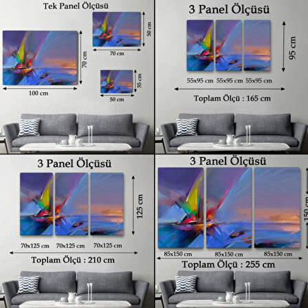 Yağlıboya Görünüm Yelkenli Soyut Çalışma Dekoratif Kanvas Tablo, Duvar Dekoru 3585