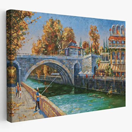 Yağlıboya Görünüm Rusya Soçhi Nehri Dekoratif Kanvas Tablo, Duvar Dekoru 3605