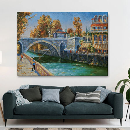 Yağlıboya Görünüm Rusya Soçhi Nehri Dekoratif Kanvas Tablo, Duvar Dekoru 3605