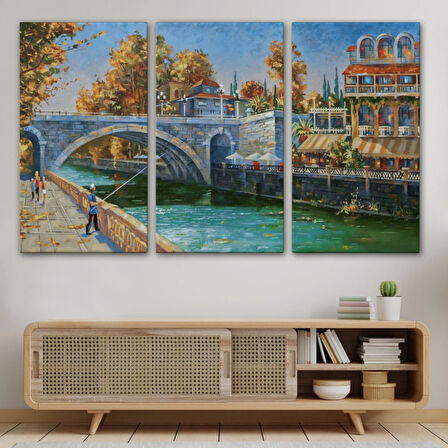 Yağlıboya Görünüm Rusya Soçhi Nehri Dekoratif Kanvas Tablo, Duvar Dekoru 3605