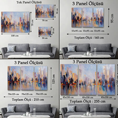 Yağlıboya Görünüm Şehir ve Su Yansımaları Dekoratif Kanvas Tablo, Duvar Dekoru 3626