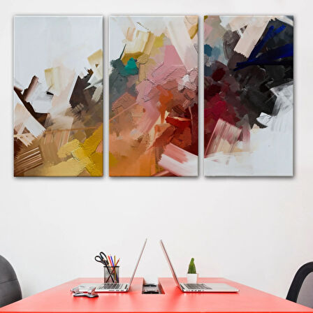 Yağlıboya Görünüm Soyut Çalışma Fırça Darbeli Dekoratif Kanvas Tablo, Duvar Dekoru 3651