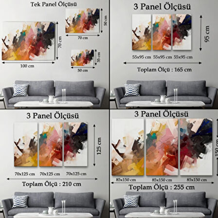 Yağlıboya Görünüm Soyut Çalışma Fırça Darbeli Dekoratif Kanvas Tablo, Duvar Dekoru 3651