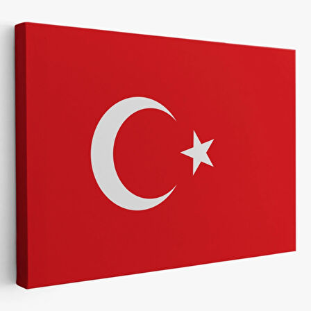 Yağlıboya Görünüm Şanlı Türk Bayrağı Dekoratif Kanvas Tablo, Duvar Dekoru 3668