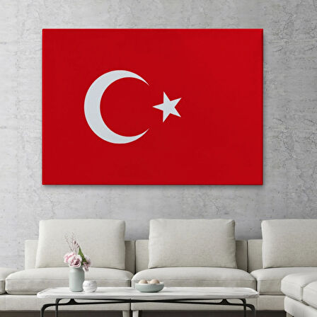 Yağlıboya Görünüm Şanlı Türk Bayrağı Dekoratif Kanvas Tablo, Duvar Dekoru 3668
