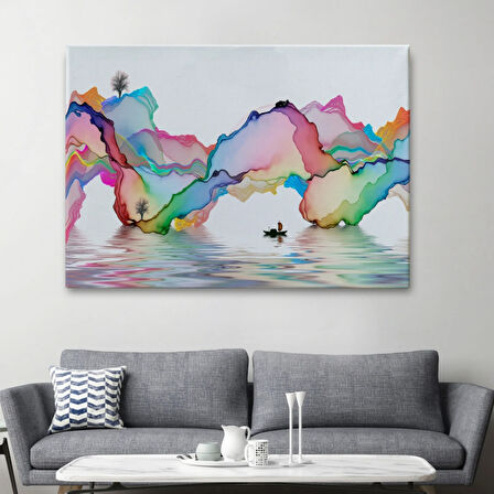 Mürekkep Sanatı Soyut Çalışma Dekoratif Kanvas Tablo, Duvar Dekoru 3680