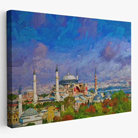 Yağlıboya Görünüm Ayasofya Camii Dekoratif Kanvas Tablo, Duvar Dekoru 3690