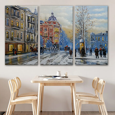 Eski Sokak Manzarası Kiev Ukrayna Dekoratif Kanvas Tablo, Duvar Dekoru 3695