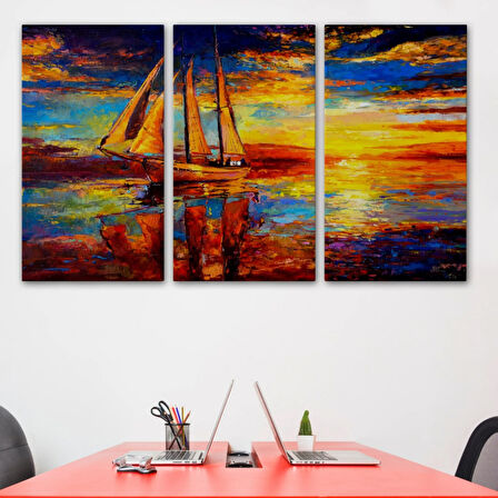 Yelkenli ve Deniz Dekoratif Kanvas Tablo, Duvar Dekoru 3708