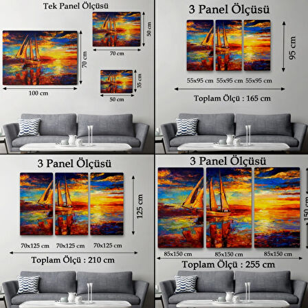 Yelkenli ve Deniz Dekoratif Kanvas Tablo, Duvar Dekoru 3708