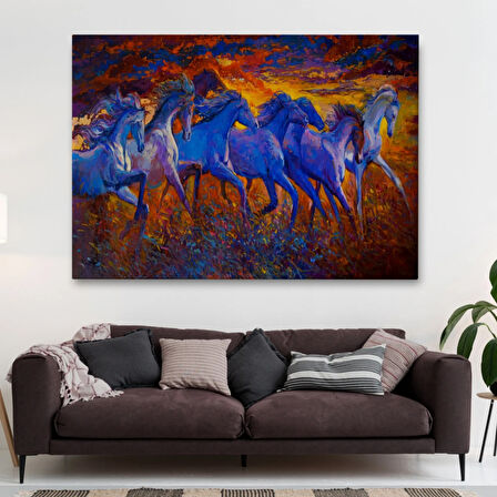 Koşan Atlar Dekoratif Kanvas Tablo, Duvar Dekoru 3725