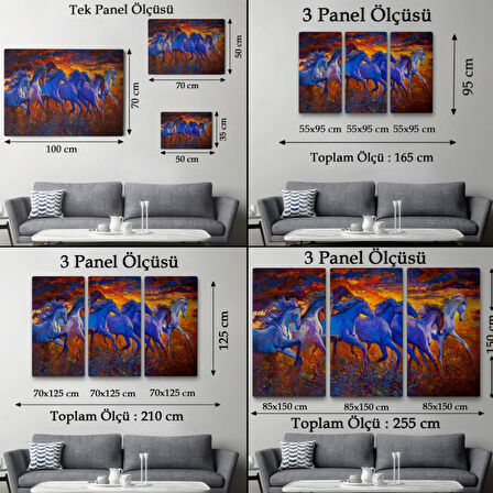 Koşan Atlar Dekoratif Kanvas Tablo, Duvar Dekoru 3725