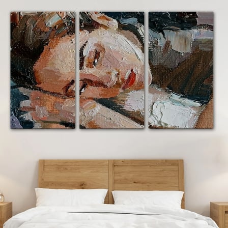 Uyuyan Güzel Kadın Yağlıboya Görünüm Dekoratif Kanvas Tablo, Duvar Dekoru 3730