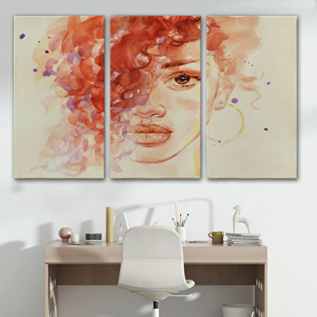 Suluboya Görünüm Afrikalı Kadın Dekoratif Kanvas Tablo, Duvar Dekoru 3732