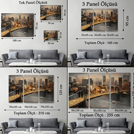 Köprü ve Nehir Manzarası NewYork Dekoratif Kanvas Tablo, Duvar Dekoru 3733