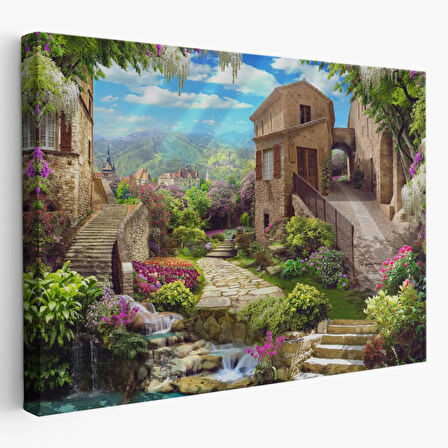 Ev Manzarası Avrupa Dekoratif Kanvas Tablo, Duvar Dekoru 3734