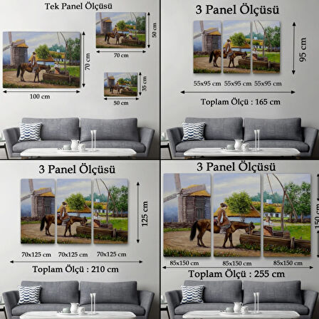 Yağlıboya Görünüm Köyden Manzara Dekoratif Kanvas Tablo, Duvar Dekoru 3737