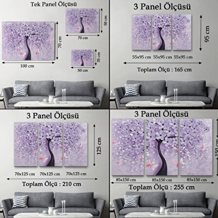 Kelebekler ve Mavi İncili Çiçekler Dekoratif Kanvas Tablo, Duvar Dekoru 3738