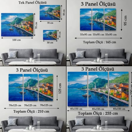 Yağlıboya Görünüm Hallstatt Avusturya Dekoratif Kanvas Tablo, Duvar Dekoru 3742