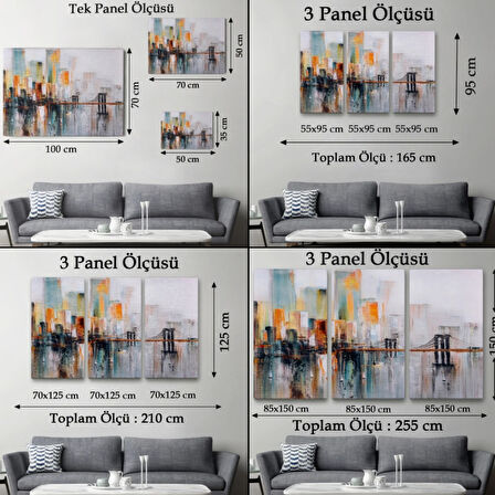 New York Brooklyn Köprüsü Soyut Yağlıboya Görünüm Dekoratif Kanvas Tablo, Duvar Dekoru 3744