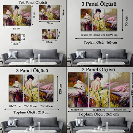 Pastel Boya Görünüm Yalnız Kadın Dekoratif Kanvas Tablo, Duvar Dekoru 3766