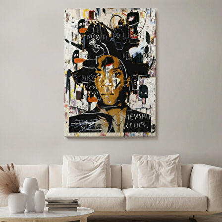 Jean Michel Basquiat Kendi Portresi Dekoratif Kanvas Tablo, Duvar Dekoru 4968