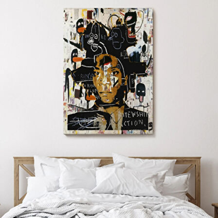 Jean Michel Basquiat Kendi Portresi Dekoratif Kanvas Tablo, Duvar Dekoru 4968