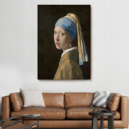 İnci Küpeli Kız, Johannes Vermeer Dekoratif Kanvas Tablo, Duvar Dekoru 4969