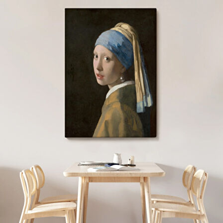 İnci Küpeli Kız, Johannes Vermeer Dekoratif Kanvas Tablo, Duvar Dekoru 4969