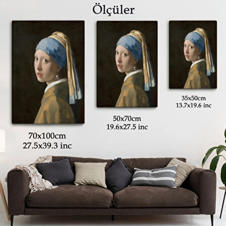 İnci Küpeli Kız, Johannes Vermeer Dekoratif Kanvas Tablo, Duvar Dekoru 4969