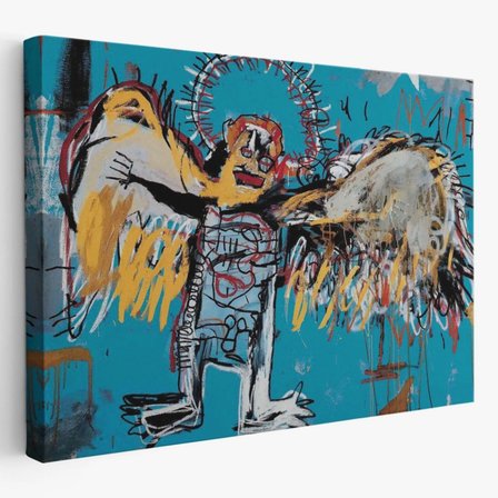 Düşmüş Melek Eseri Jean Michel Basquiat Dekoratif Kanvas Tablo, Duvar Dekoru 5000