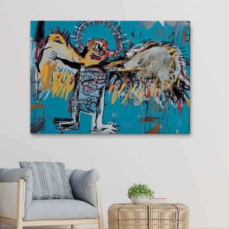Düşmüş Melek Eseri Jean Michel Basquiat Dekoratif Kanvas Tablo, Duvar Dekoru 5000
