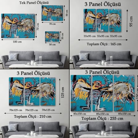 Düşmüş Melek Eseri Jean Michel Basquiat Dekoratif Kanvas Tablo, Duvar Dekoru 5000