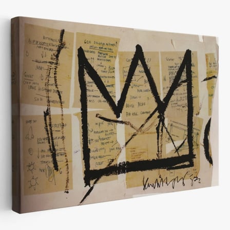 Jean Michel Basquiat'ın Notlar ve Taç Eseri Dekoratif Kanvas Tablo, Duvar Dekoru 5001
