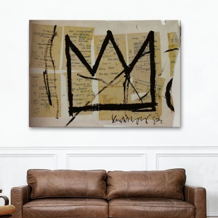 Jean Michel Basquiat'ın Notlar ve Taç Eseri Dekoratif Kanvas Tablo, Duvar Dekoru 5001