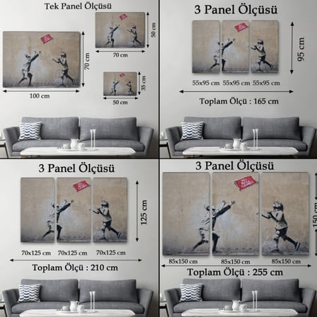 Top Oyunları Yok İsimli Eser, Banksy Dekoratif Kanvas Tablo, Duvar Dekoru 5006