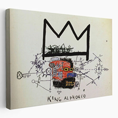 Kral Alphonso İsimli Eser Jean Michel Basquiat Dekoratif Kanvas Tablo, Duvar Dekoru 5015
