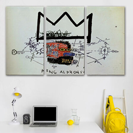 Kral Alphonso İsimli Eser Jean Michel Basquiat Dekoratif Kanvas Tablo, Duvar Dekoru 5015
