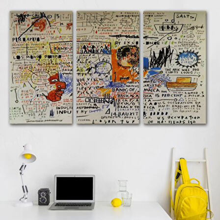 50 cent Piece İsimli Eser Jean Michel Basquiat Dekoratif Kanvas Tablo, Duvar Dekoru 5017