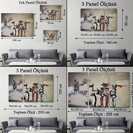 Grafitiyi Arayan Polisler Eseri Banksy Dekoratif Kanvas Tablo, Duvar Dekoru 5018