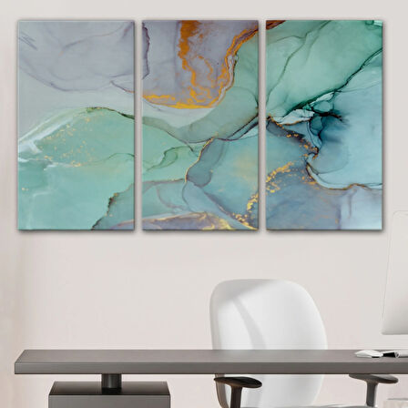 Mürekkep ve Alkol ile Mermer Deseni Dekoratif Kanvas Tablo, Duvar Dekoru 5030