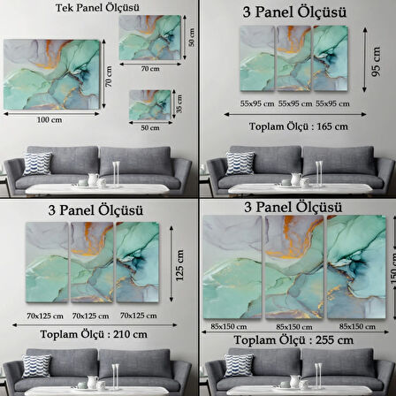 Mürekkep ve Alkol ile Mermer Deseni Dekoratif Kanvas Tablo, Duvar Dekoru 5030