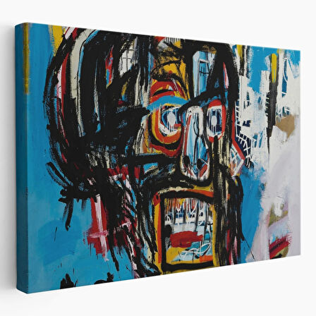 Untitled Kafatası Jean Michel Basquiat Dekoratif Kanvas Tablo, Duvar Dekoru 5031