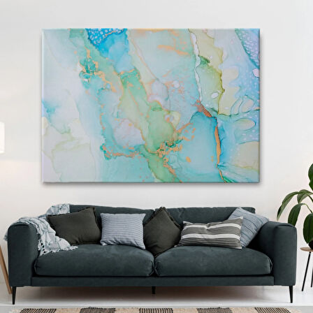 Mürekkep ve Alkol ile Mermer Deseni Dekoratif Kanvas Tablo, Duvar Dekoru 5037