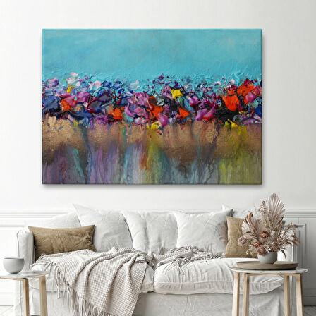 Renkli Akrilik Boyalar Akma Anı Dekoratif Kanvas Tablo, Duvar Dekoru 5048