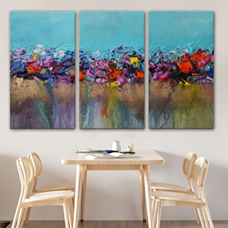 Renkli Akrilik Boyalar Akma Anı Dekoratif Kanvas Tablo, Duvar Dekoru 5048