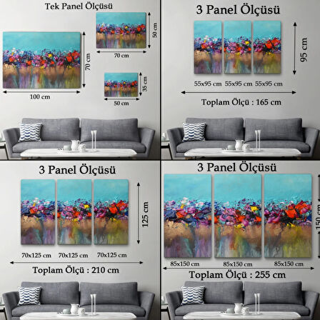 Renkli Akrilik Boyalar Akma Anı Dekoratif Kanvas Tablo, Duvar Dekoru 5048