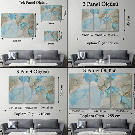 Mürekkep ve Alkol ile Mermer Deseni Dekoratif Kanvas Tablo, Duvar Dekoru 5049